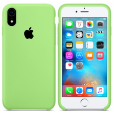 iPhone XR Silicone Case Ярко-зеленый с черным яблоком - Купить Apple iPhone (Айфон) по низкой цене